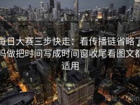 每日大赛三步快走：看传播链省略了吗做把时间写成时间窗收尾看图文都适用
