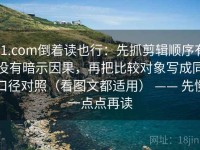 91.com倒着读也行：先抓剪辑顺序有没有暗示因果，再把比较对象写成同口径对照（看图文都适用） —— 先慢一点点再读