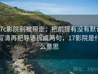 17c影院别被带走：把前提有没有默认写清再把导语拆成两句，17影院是什么意思