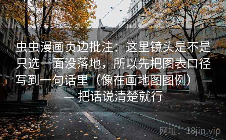 虫虫漫画页边批注：这里镜头是不是只选一面没落地，所以先把图表口径写到一句话里（像在画地图图例） —— 把话说清楚就行