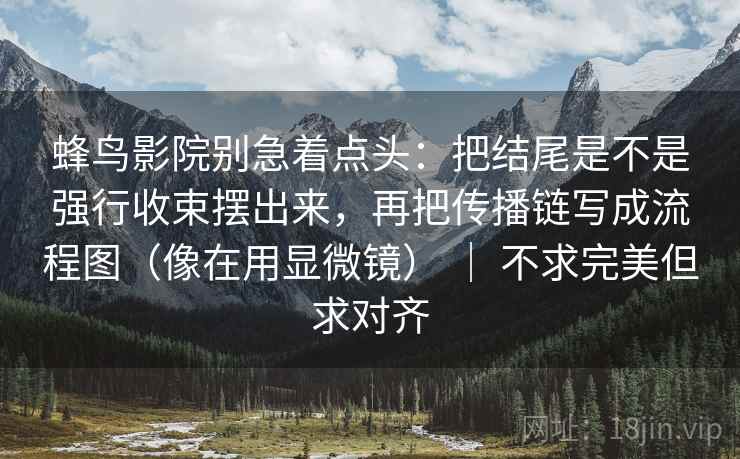 蜂鸟影院别急着点头：把结尾是不是强行收束摆出来，再把传播链写成流程图（像在用显微镜） ｜ 不求完美但求对齐
